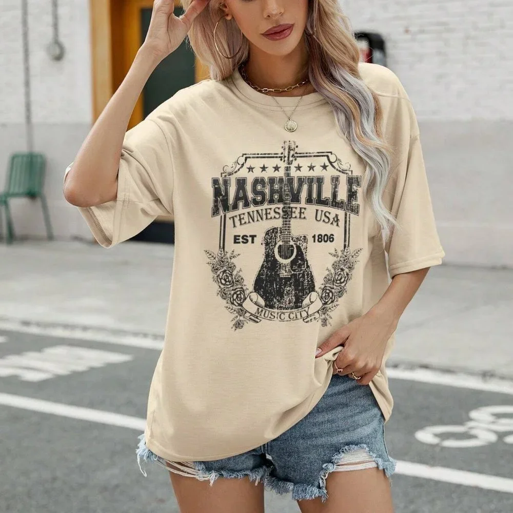 Casual Graphic Tee Khaki - Picture 2 of 4